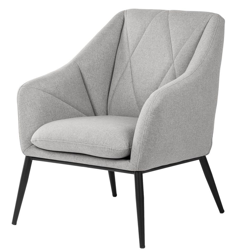 Fauteuil design tissu gris clair Kyto 66 cm - Photo n°1