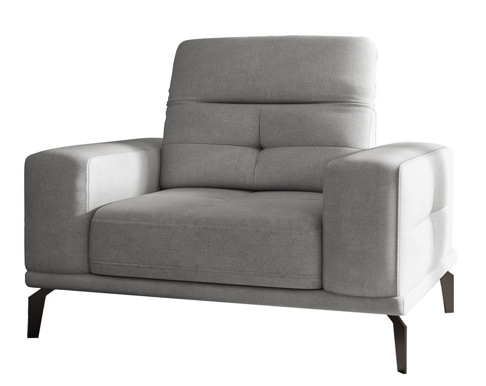 Fauteuil design tissu gris clair Torpille 125 cm - Photo n°1
