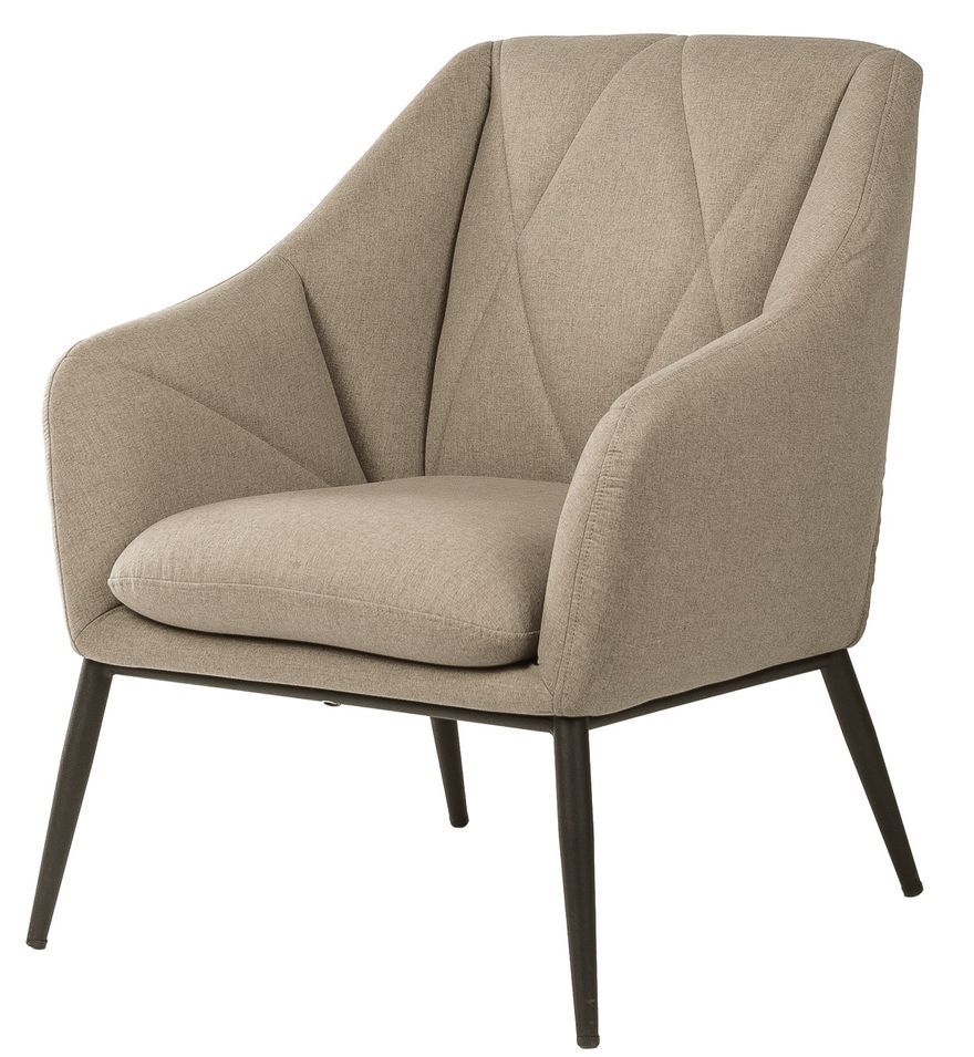 Fauteuil design tissu marron clair Kyto 66 cm - Photo n°1