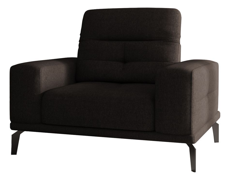 Fauteuil design tissu marron Torpille 125 cm - Photo n°1