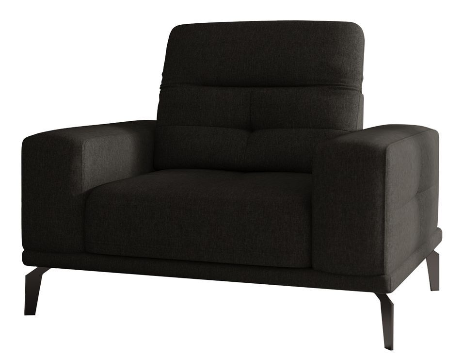 Fauteuil design tissu noir Torpille 125 cm - Photo n°1