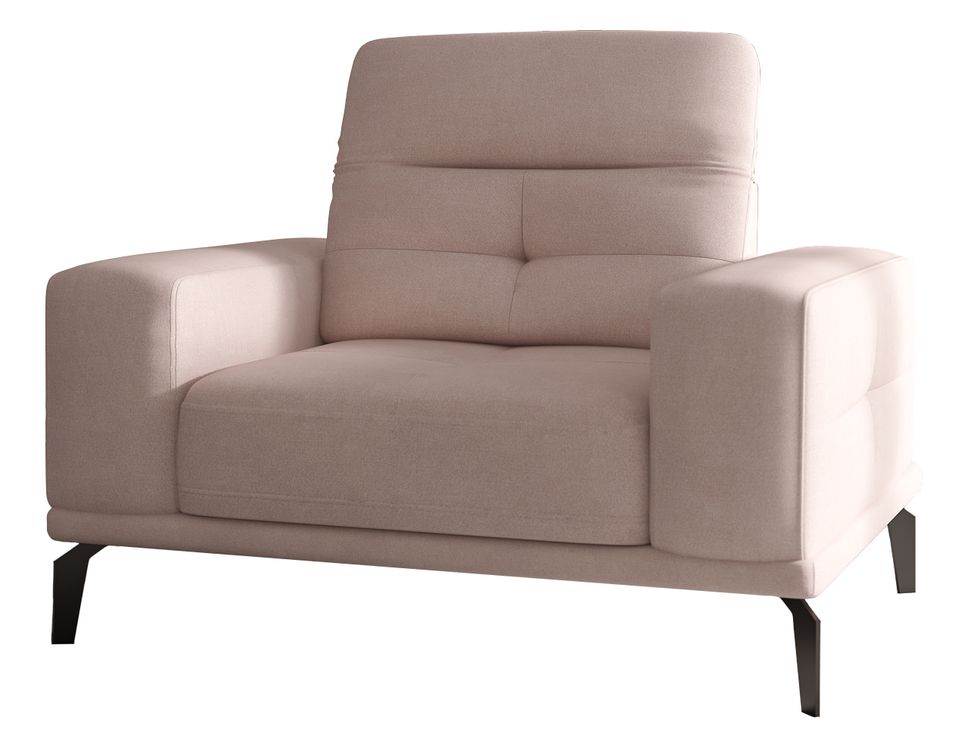 Fauteuil design tissu rose clair Torpille 125 cm - Photo n°1