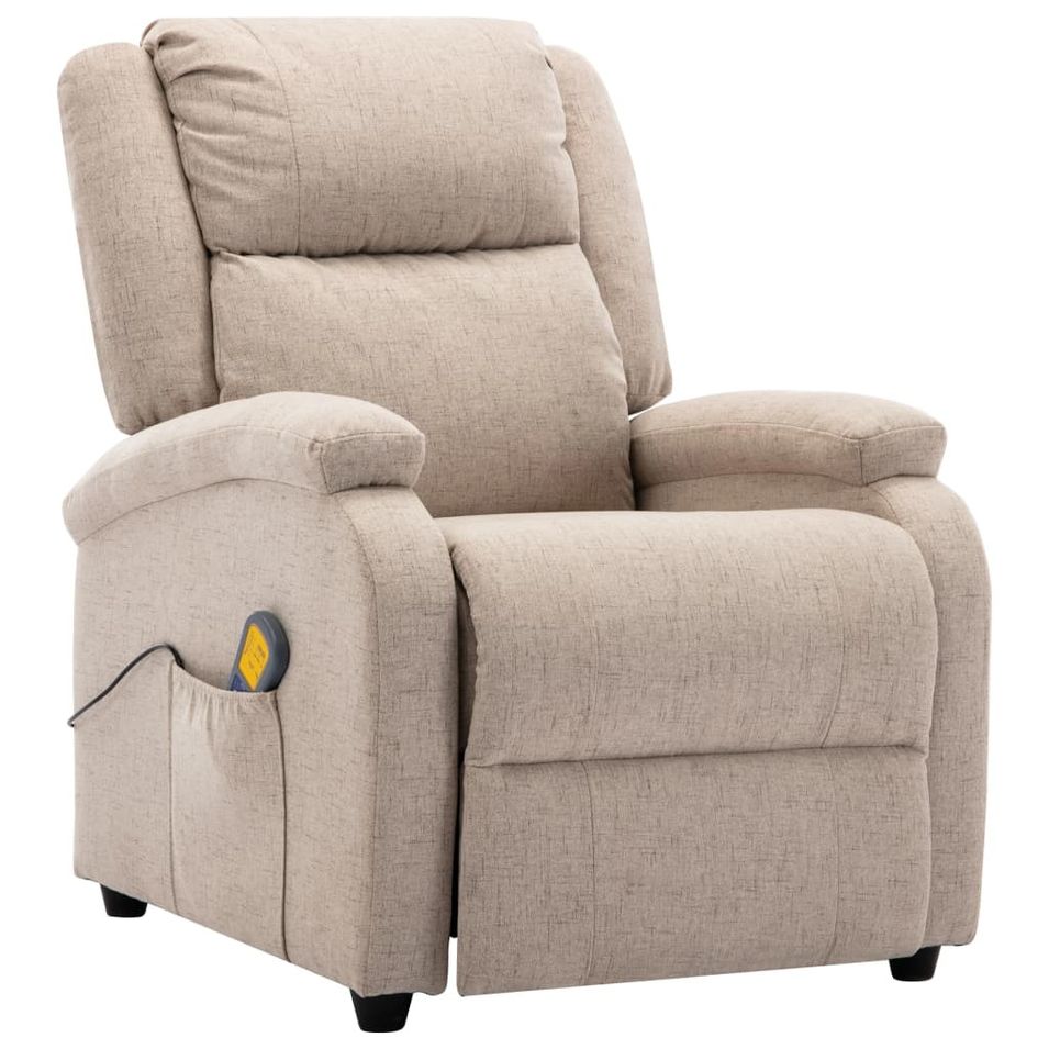 Fauteuil électrique inclinable de massage tissu beige Bizen - Photo n°1