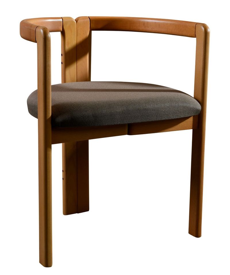 Fauteuil en bois de chêne et tissu lin marron Glory - Photo n°1