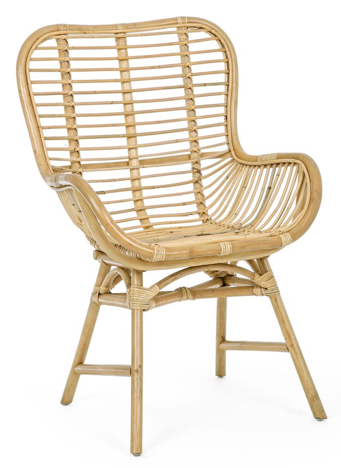 Fauteuil en rotin tresse kubu naturel Doka - Photo n°1