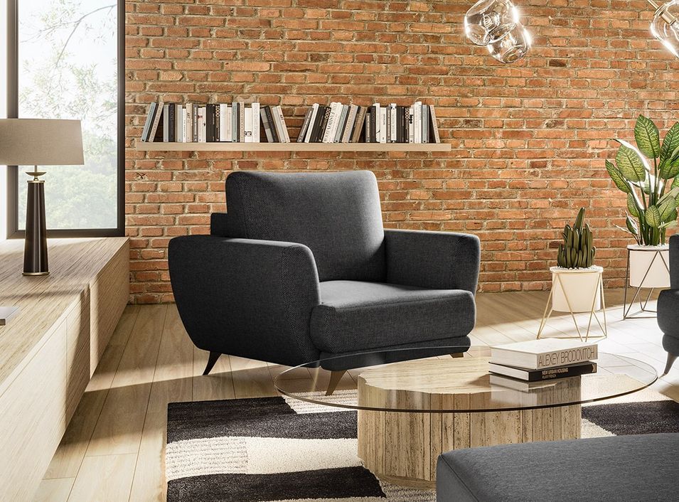 Fauteuil en velours MAGY – Confort et durabilité - Photo n°1