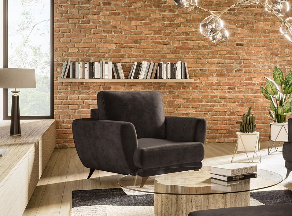 Fauteuil en velours MAGY – Confort et durabilité - Photo n°1