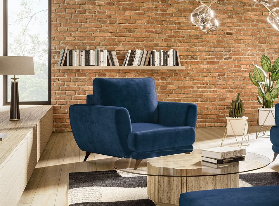 Fauteuil en velours MAGY – Confort et durabilité - Photo n°1