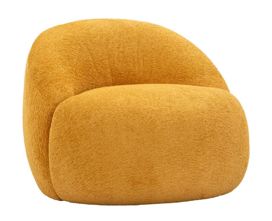Fauteuil Ginevra moutarde bouclé design contemporain - Photo n°1