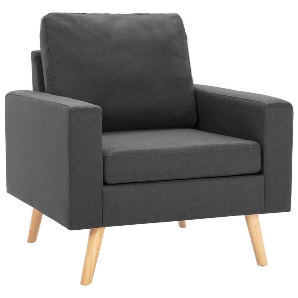 Fauteuil Gris foncé Tissu Louva - Photo n°1