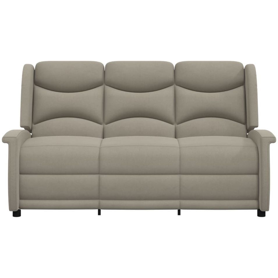 Fauteuil inclinable à 3 places Gris clair Tissu microfibre - Photo n°1