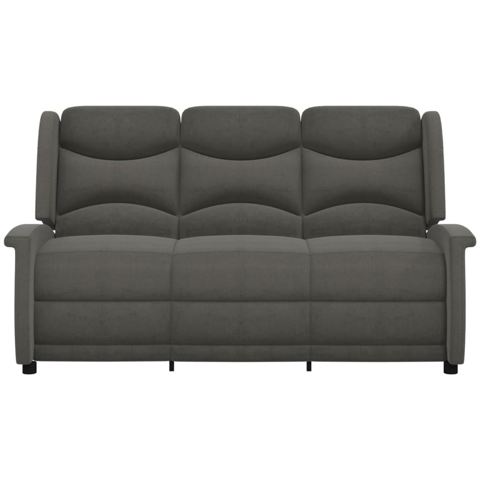 Fauteuil inclinable à 3 places Gris foncé Tissu microfibre 2 - Photo n°1