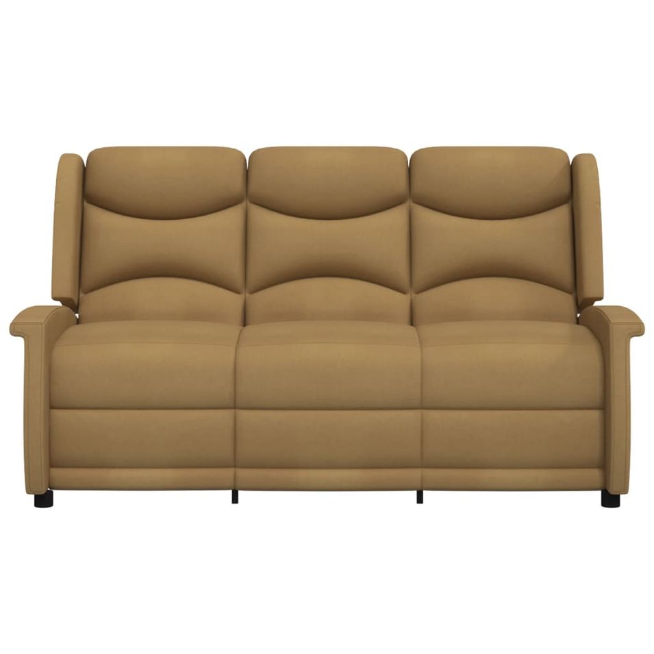 Fauteuil inclinable à 3 places Taupe Tissu microfibre - Photo n°1