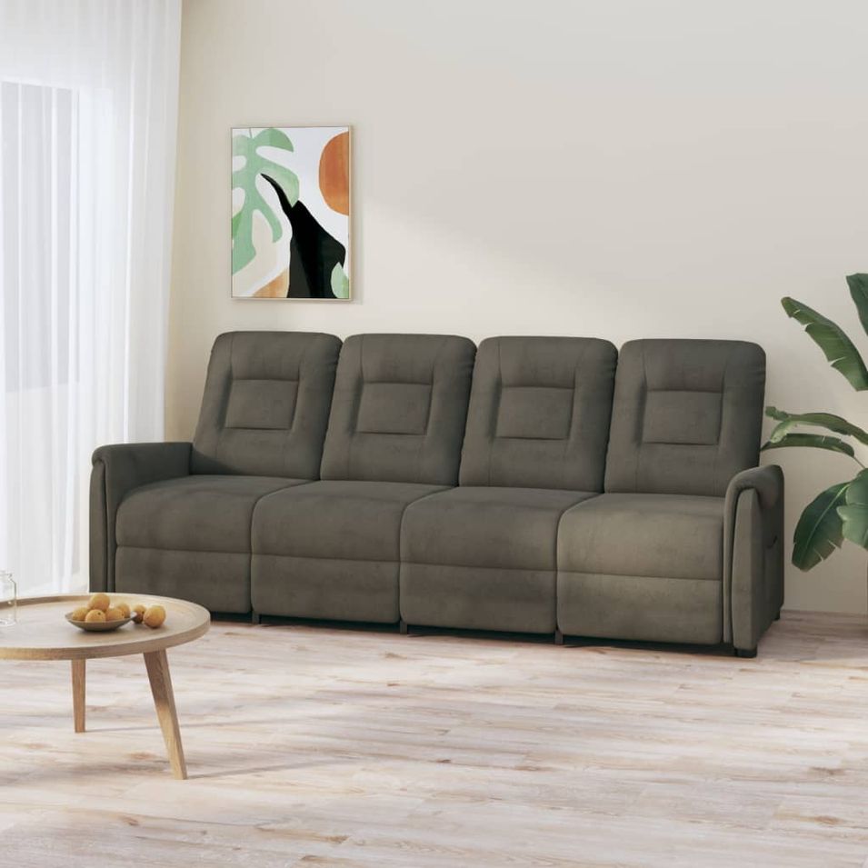 Fauteuil inclinable à 4 places Gris foncé Tissu microfibre 2 - Photo n°1