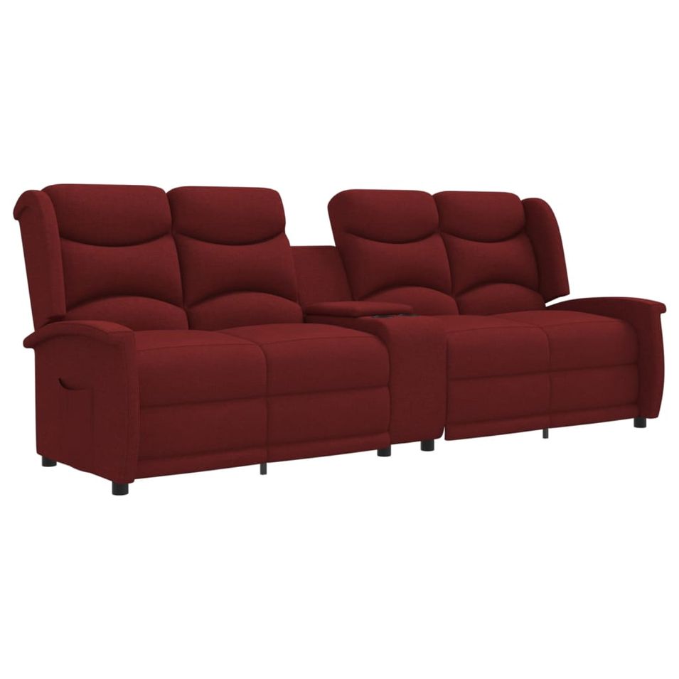 Fauteuil inclinable avec porte-gobelet 4 places Bordeaux Tissu - Photo n°1