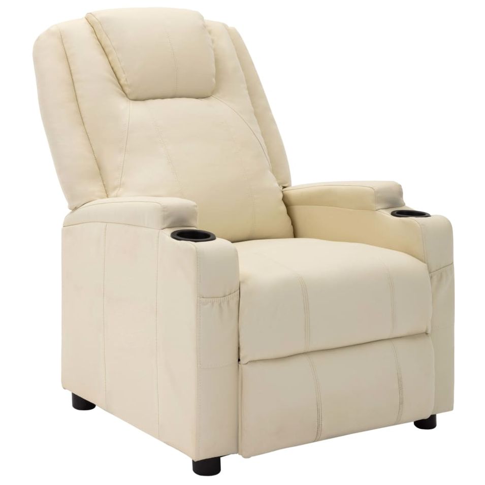 Fauteuil inclinable Blanc Similicuir - Photo n°1