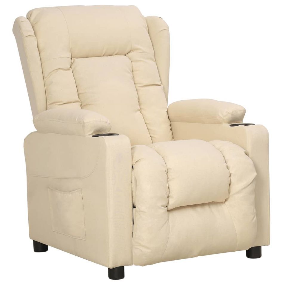 Fauteuil inclinable Crème Tissu 3 - Photo n°1