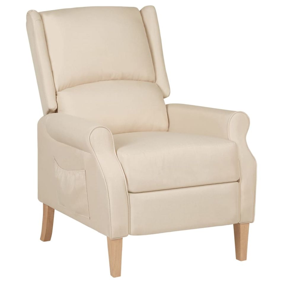 Fauteuil inclinable Crème Tissu 20 - Photo n°1
