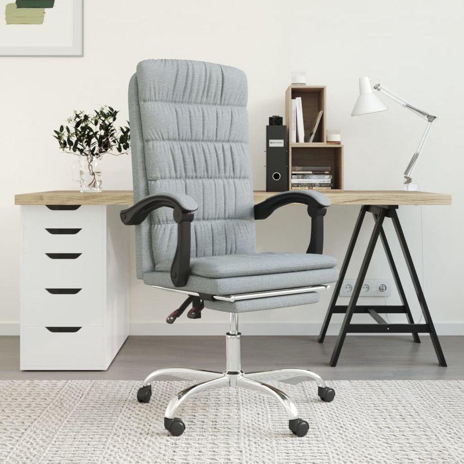 Fauteuil inclinable de bureau Gris clair Tissu - Photo n°1