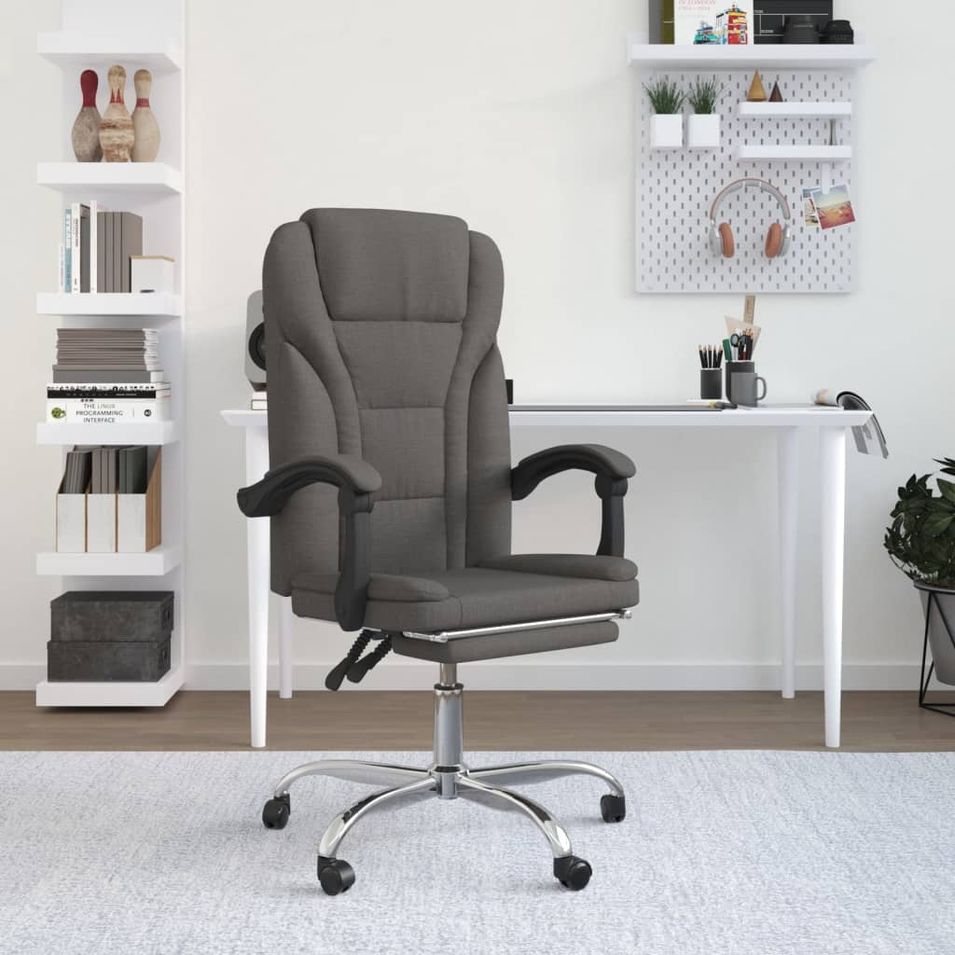 Fauteuil inclinable de bureau Gris foncé Tissu - Photo n°1