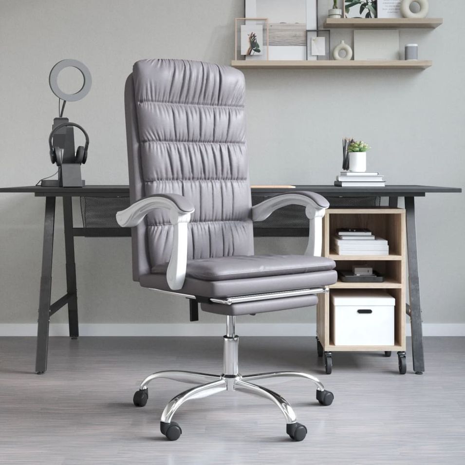 Fauteuil inclinable de bureau Gris Similicuir - Photo n°1