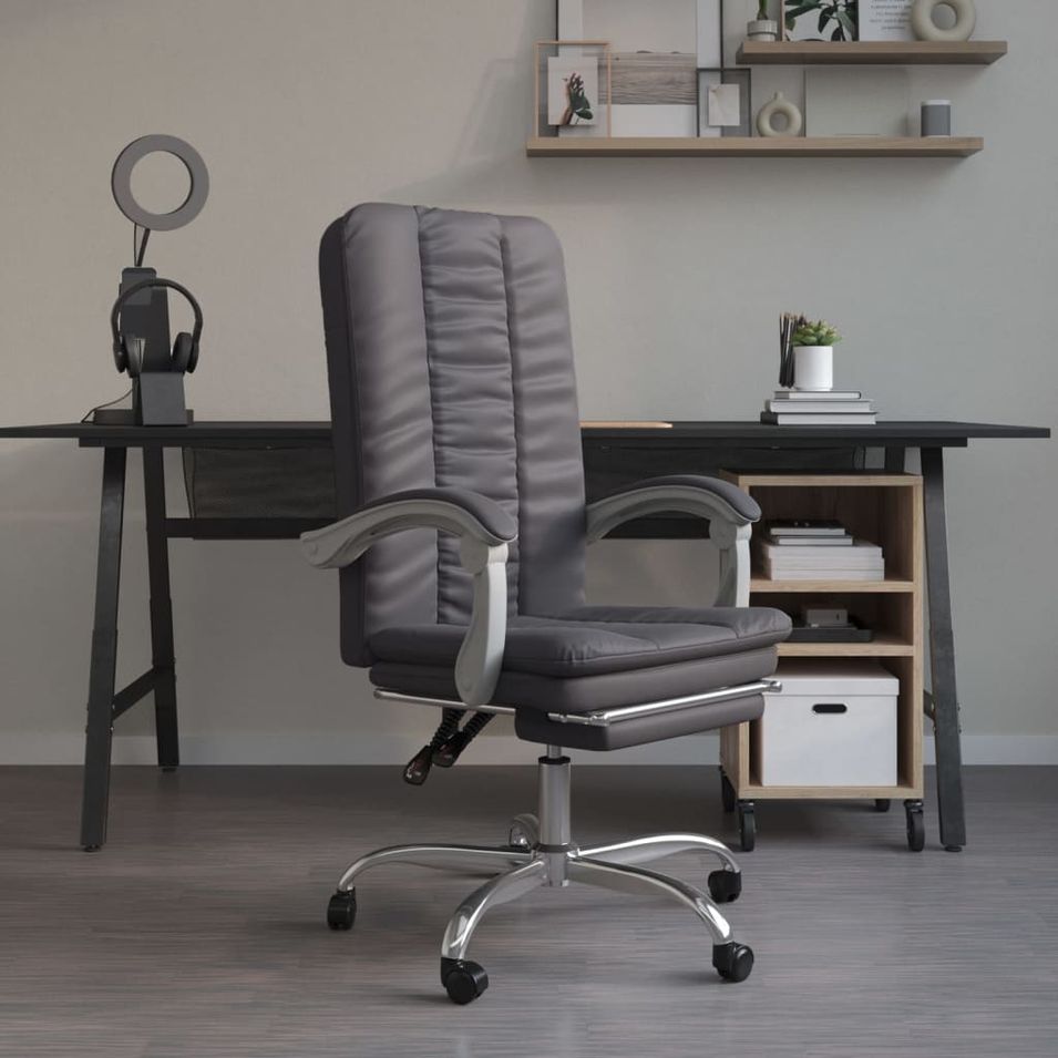 Fauteuil inclinable de bureau Gris Similicuir - Photo n°1