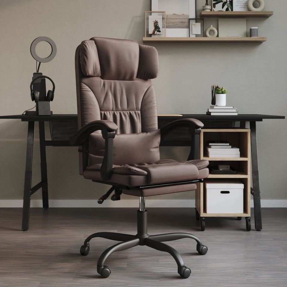 Fauteuil inclinable de bureau Marron Similicuir - Photo n°1