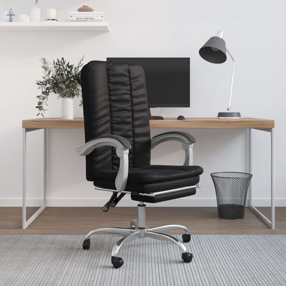 Fauteuil inclinable de bureau Noir Similicuir - Photo n°1