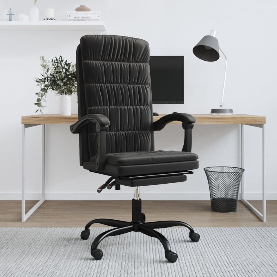 Fauteuil inclinable de bureau Noir Velours - Photo n°1