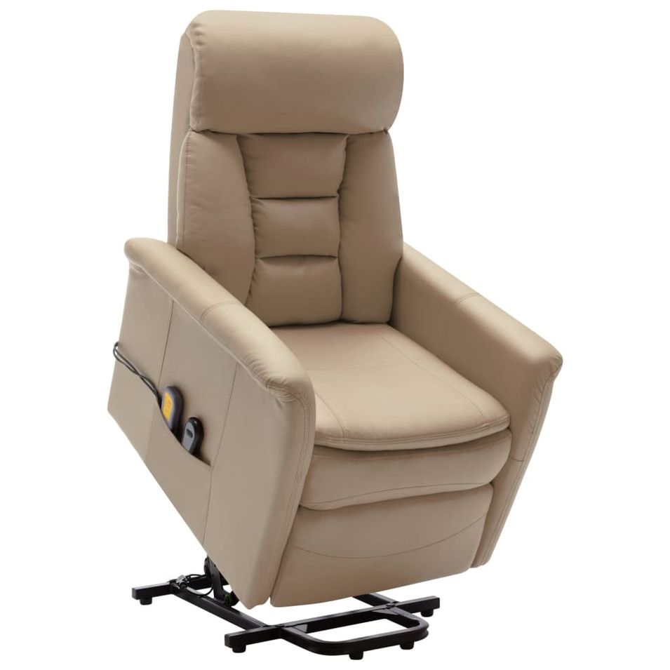 Fauteuil inclinable de massage Cappuccino Similicuir 5 - Photo n°1