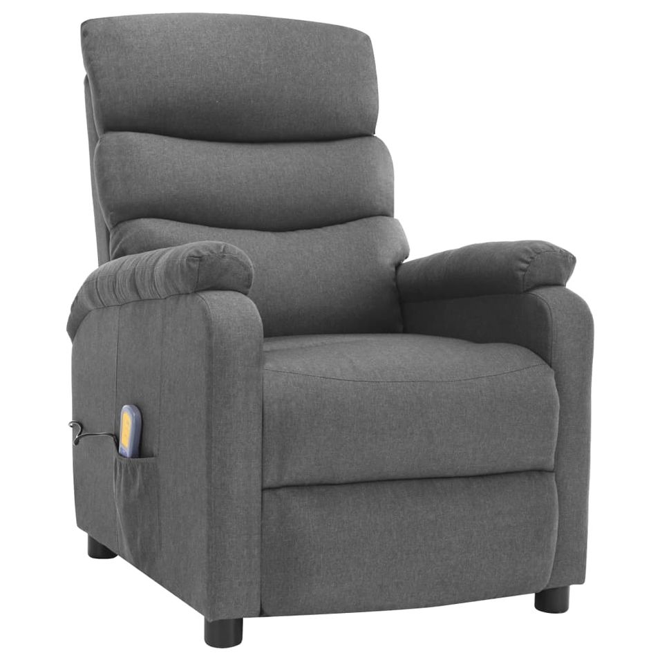 Fauteuil inclinable de massage Gris clair Tissu 6 - Photo n°1