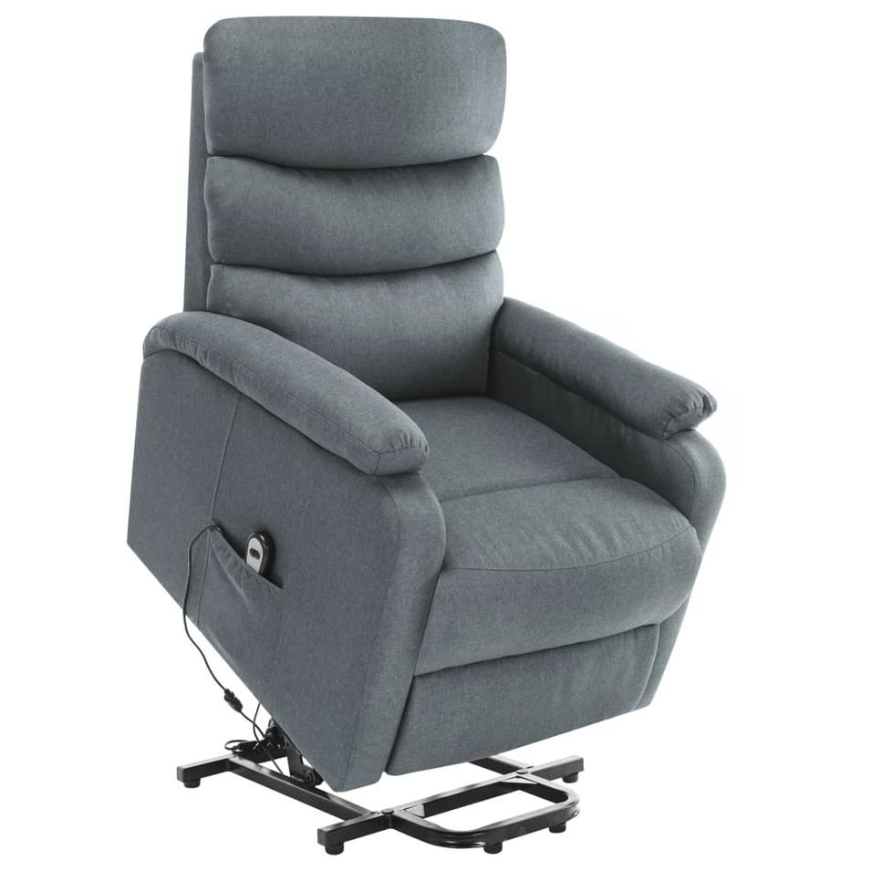 Fauteuil inclinable de massage Gris clair Tissu 2 - Photo n°1