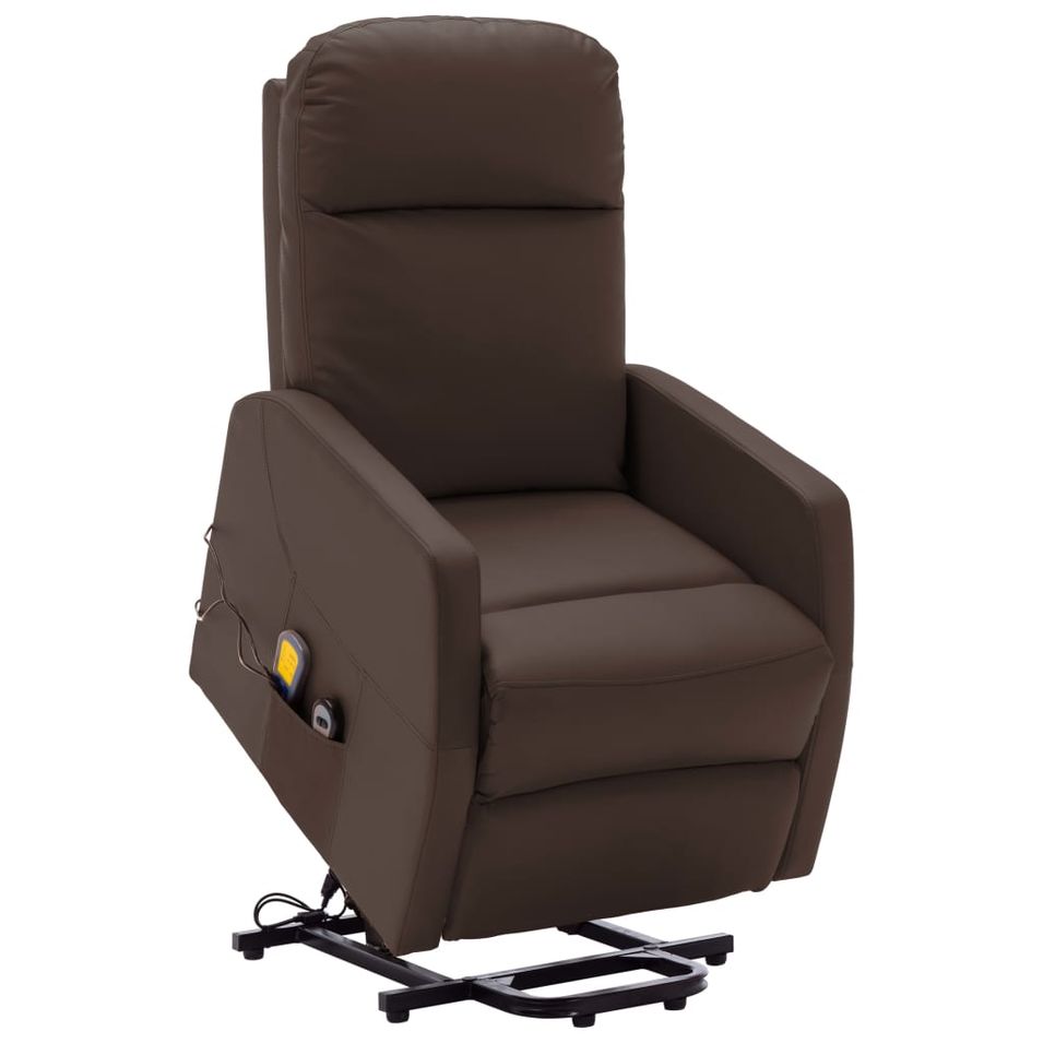 Fauteuil inclinable de massage Marron Similicuir 8 - Photo n°1