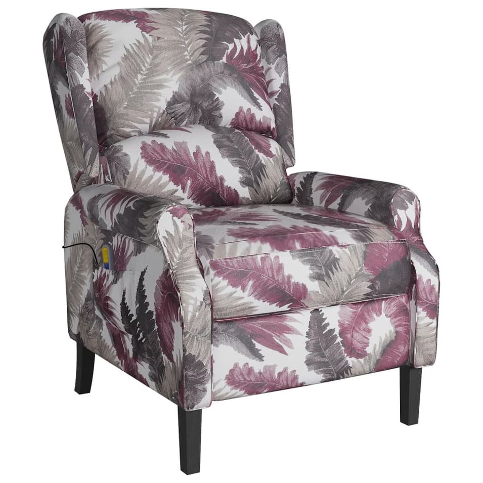 Fauteuil inclinable de massage Motif à fleurs Tissu - Photo n°1
