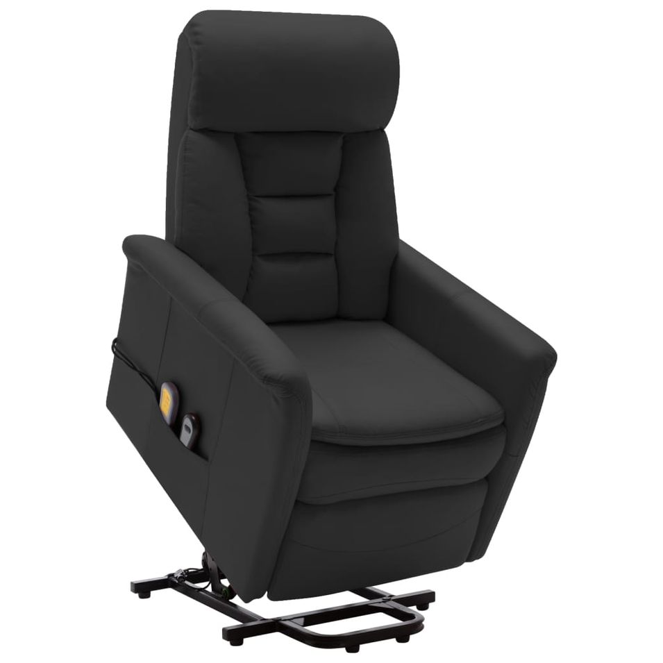 Fauteuil inclinable de massage Noir Similicuir 6 - Photo n°1