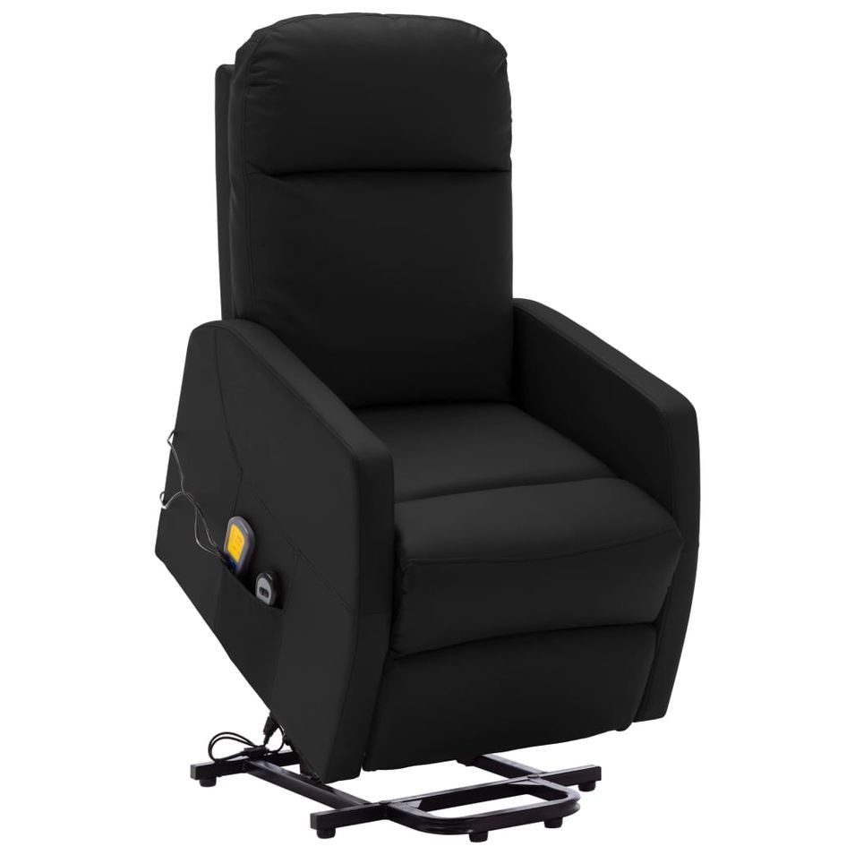 Fauteuil inclinable de massage Noir Similicuir 3 - Photo n°1