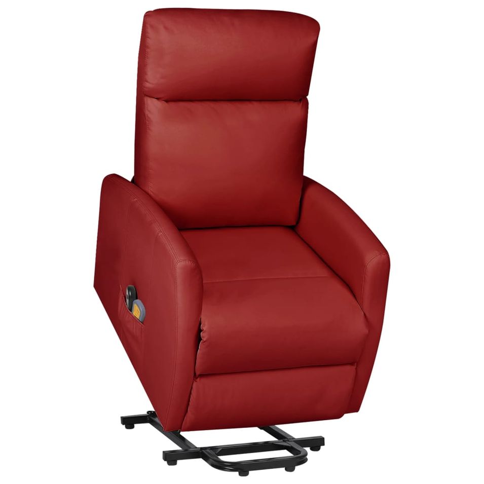 Fauteuil inclinable de massage Rouge bordeaux Similicuir 5 - Photo n°1