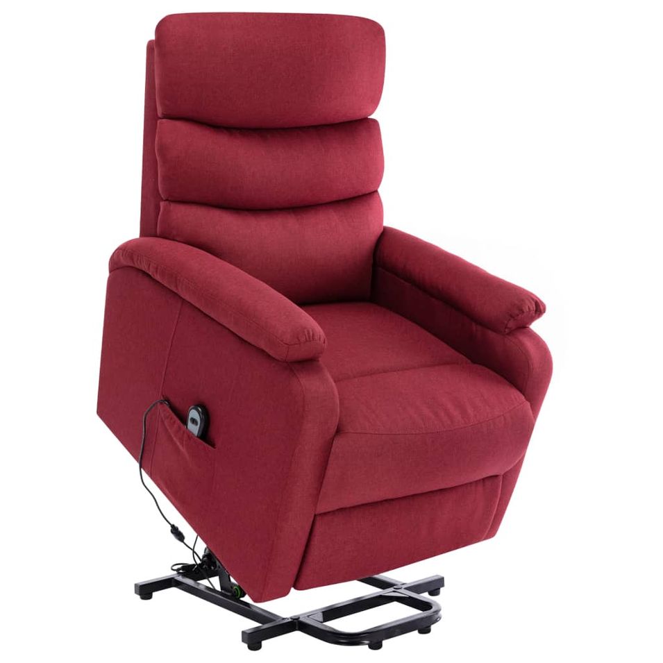 Fauteuil inclinable de massage Rouge bordeaux Tissu 4 - Photo n°1