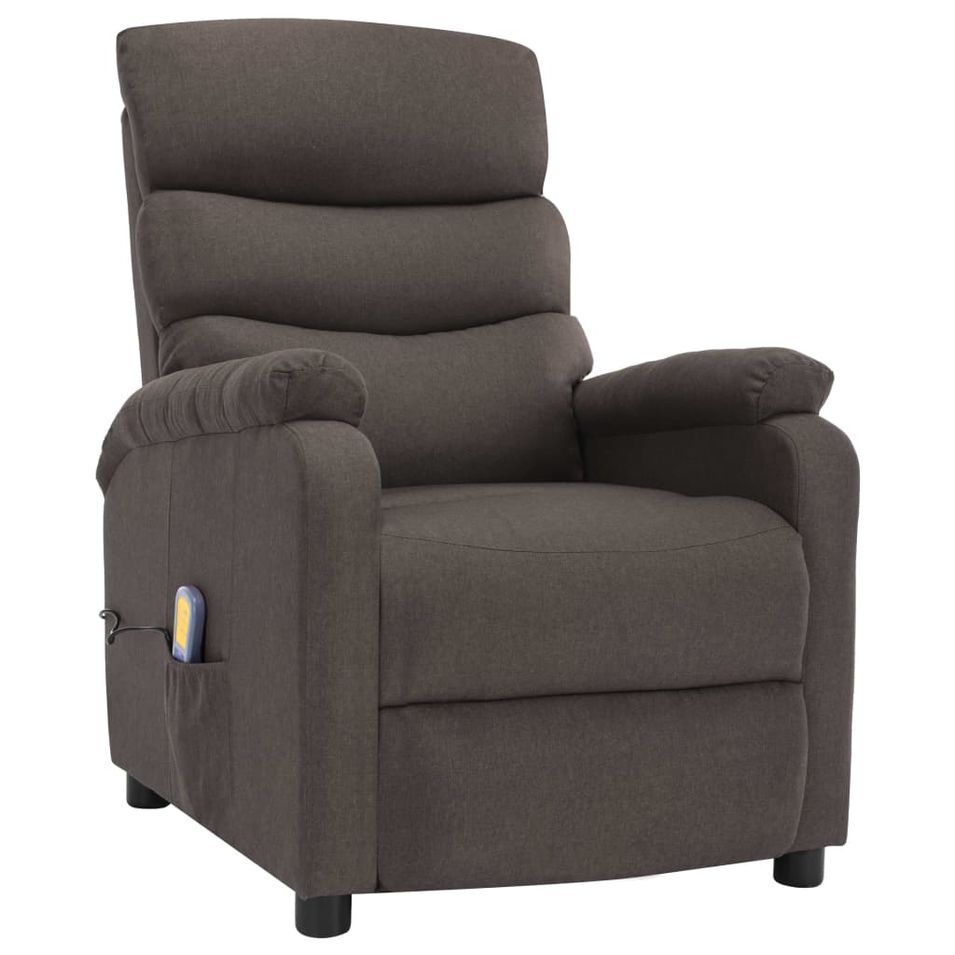 Fauteuil inclinable de massage Taupe Tissu 7 - Photo n°1