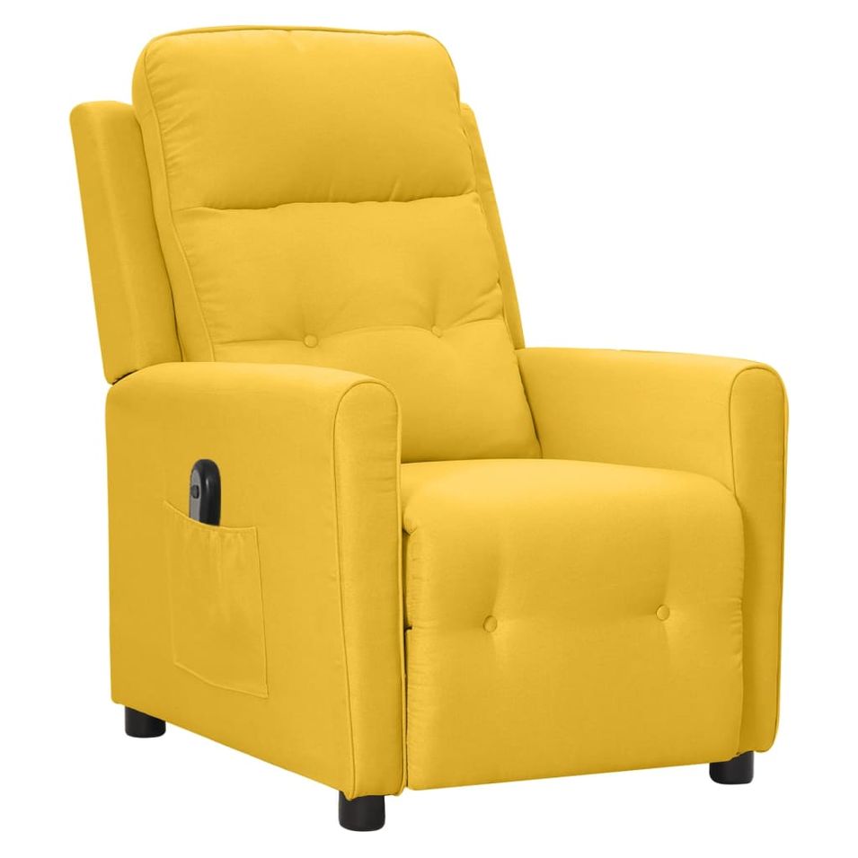 Fauteuil inclinable électrique Jaune Tissu 4 - Photo n°1