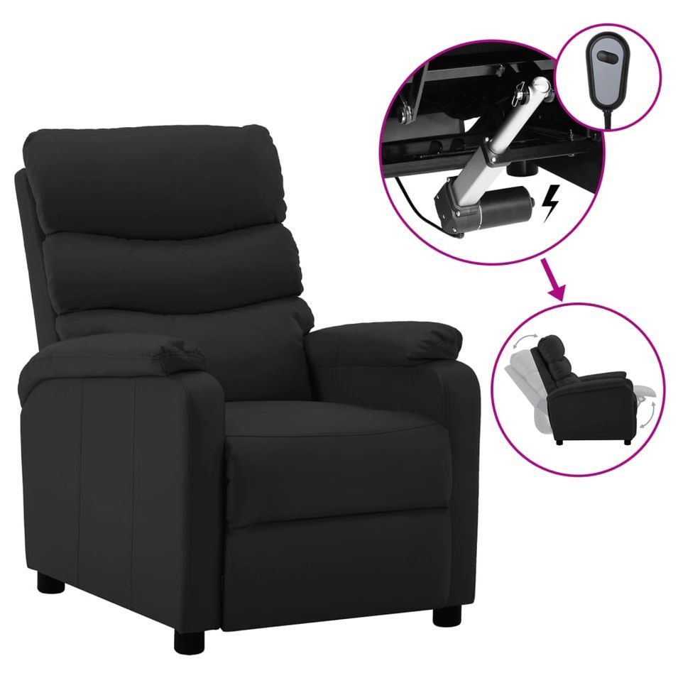 Fauteuil inclinable électrique Noir Similicuir 4 - Photo n°1