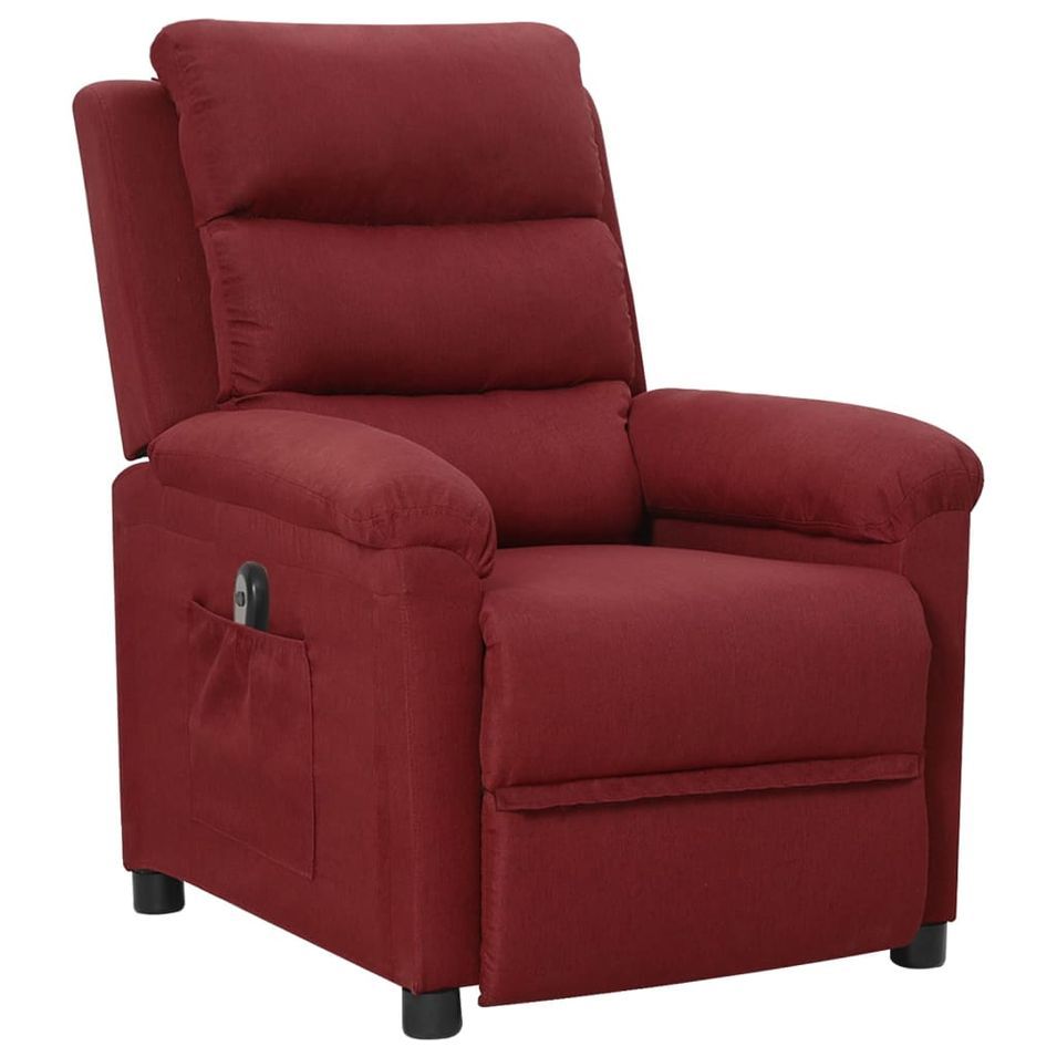 Fauteuil inclinable électrique Rouge bordeaux Tissu 3 - Photo n°1