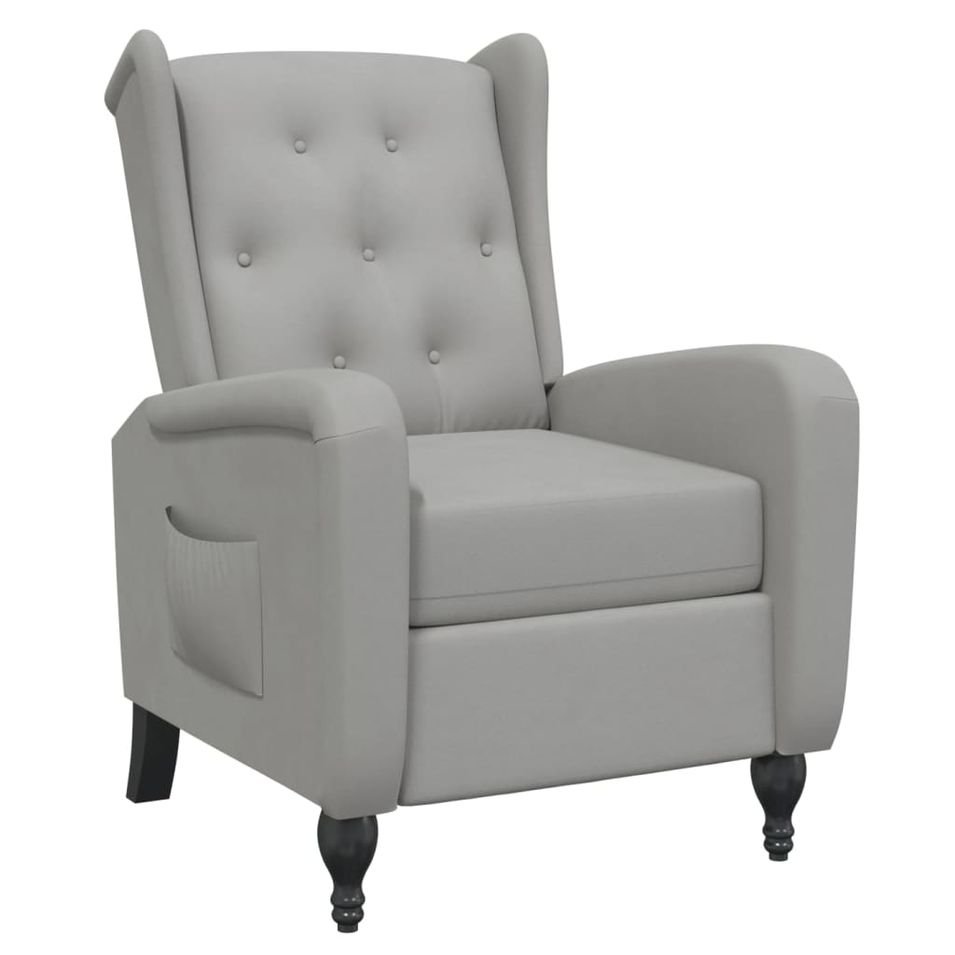 Fauteuil inclinable Gris clair Velours 2 - Photo n°1