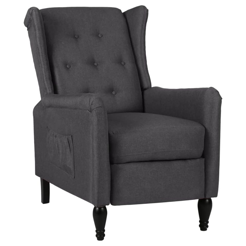 Fauteuil inclinable Gris foncé Tissu 19 - Photo n°1