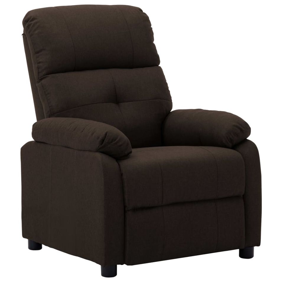 Fauteuil inclinable Marron foncé Tissu 10 - Photo n°1