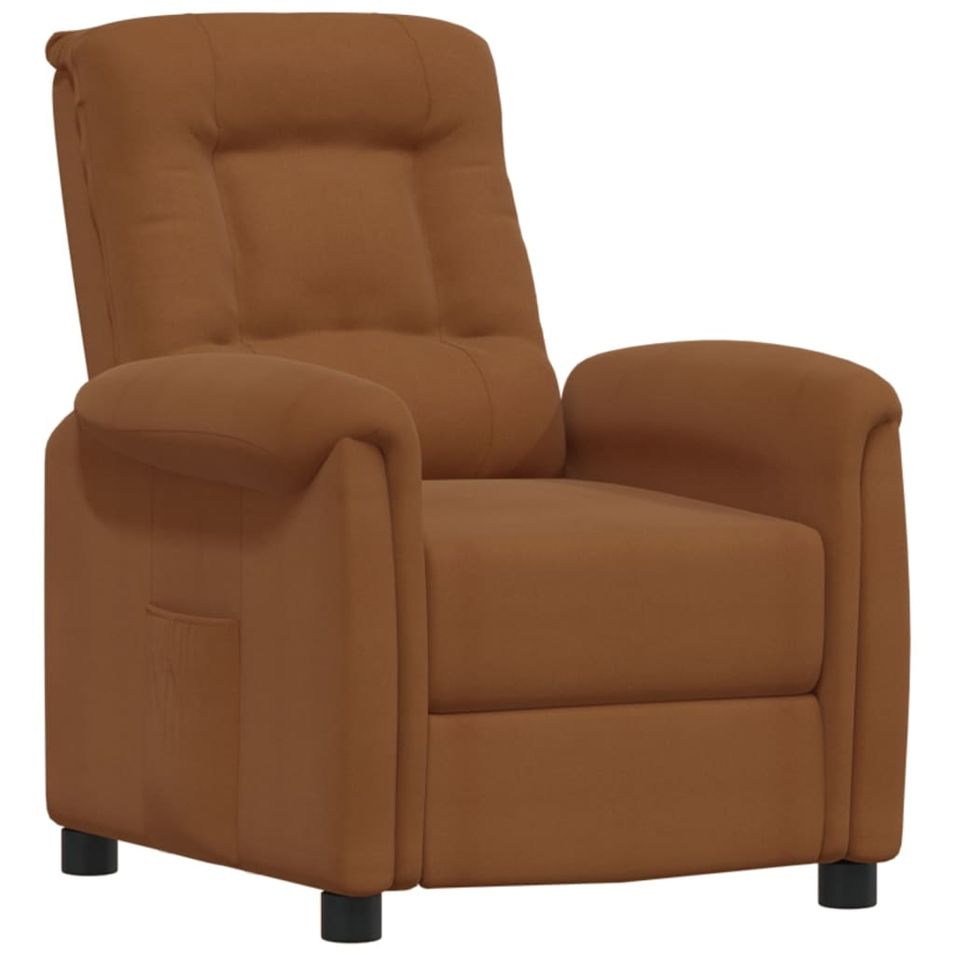 Fauteuil inclinable Marron Tissu microfibre - Photo n°1