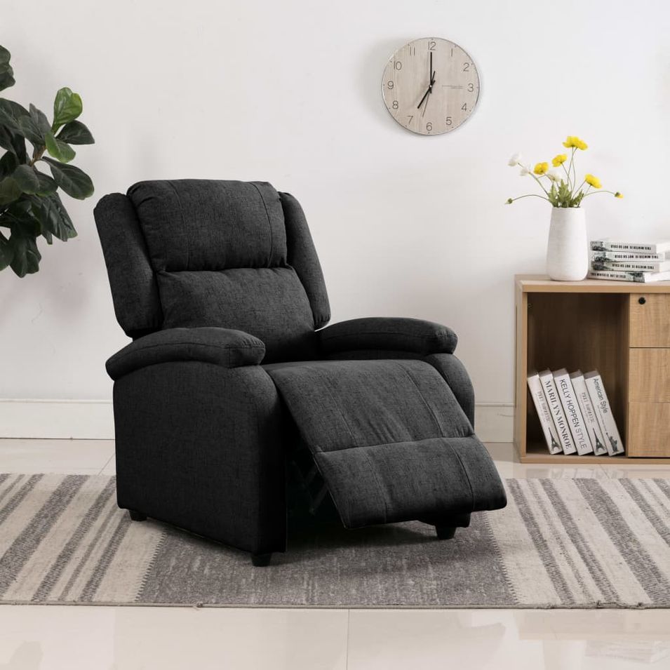 Fauteuil inclinable Noir Tissu 10 - Photo n°1
