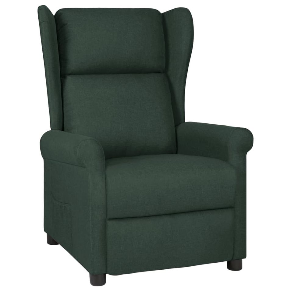 Fauteuil inclinable Vert foncé Tissu 13 - Photo n°1