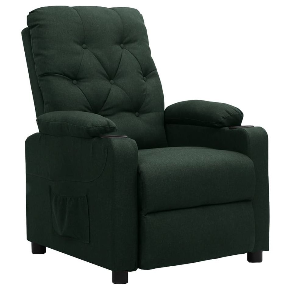 Fauteuil inclinable Vert foncé Tissu 5 - Photo n°1