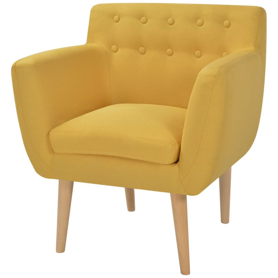 Fauteuil Jaune Tissu 3 - Photo n°1